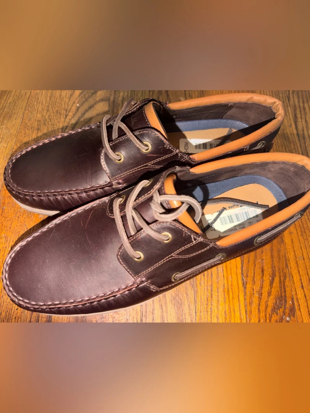 Flag LTD Men's Brown Leather Moccasin Boat Shoes 10.5-NEW